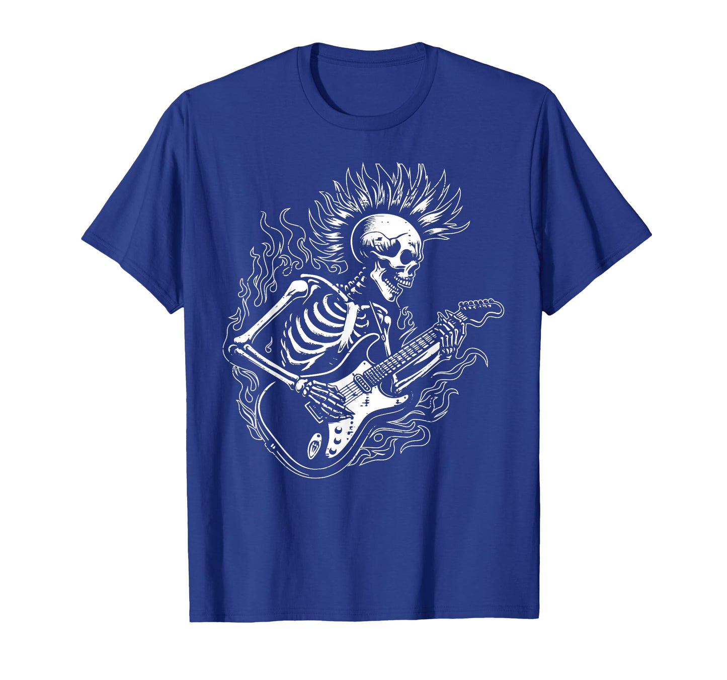 Punk Rock Skeleton Electric Guitar Rocker Men Boys Kids T-Shirt