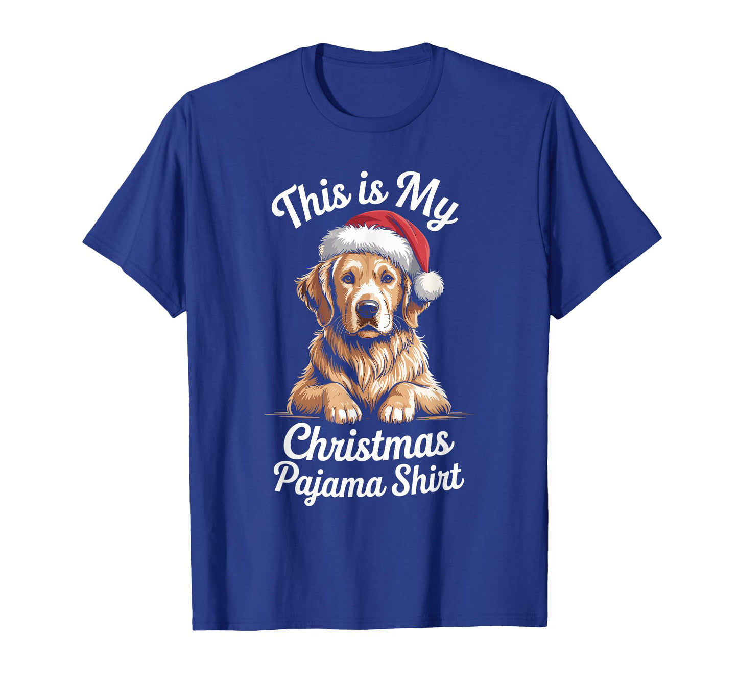 Golden Retriever Dog Santa Hat Christmas Pajama Men Women T-Shirt