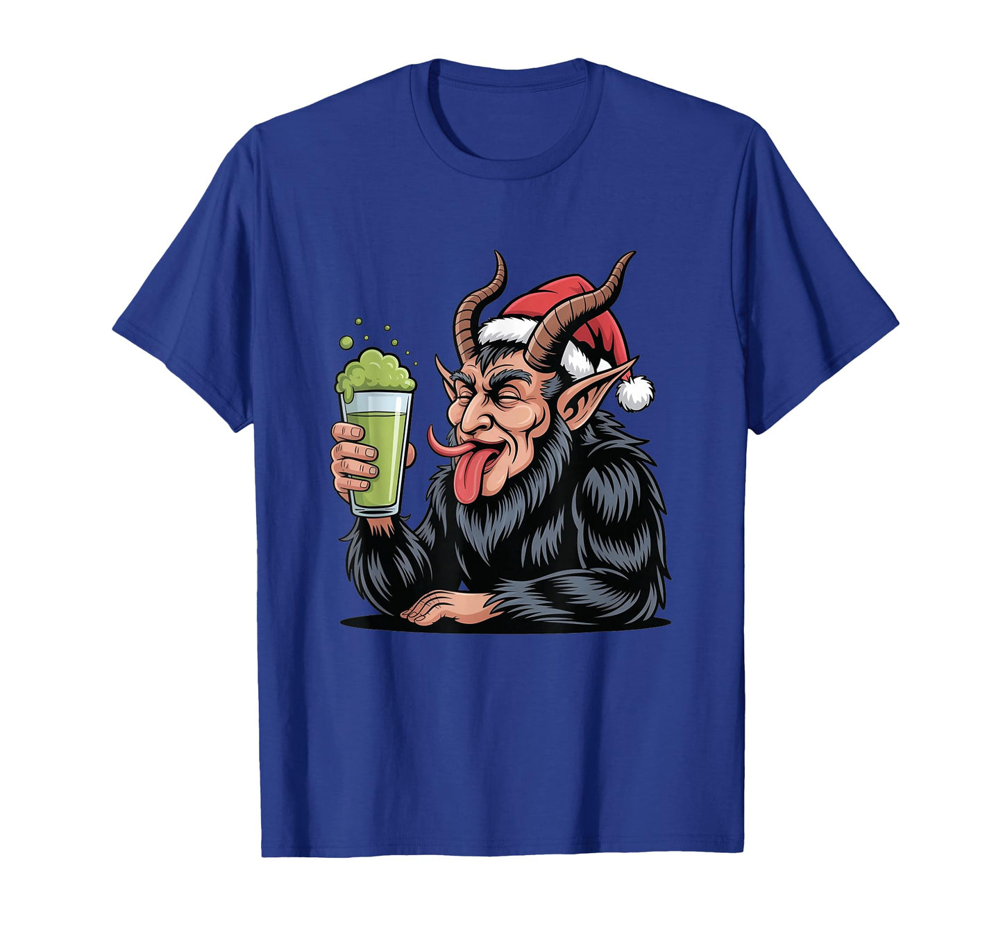 Evil Krampus Dark Santa Christmas Drinking Matcha Tea T-Shirt