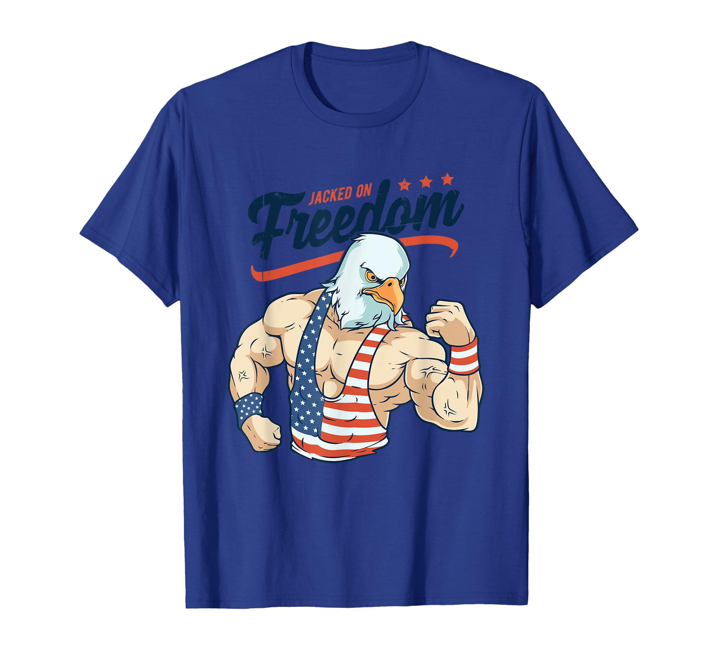 Funny Jacked on Freedom Eagle Workout 4th of July Gift T-Shirt