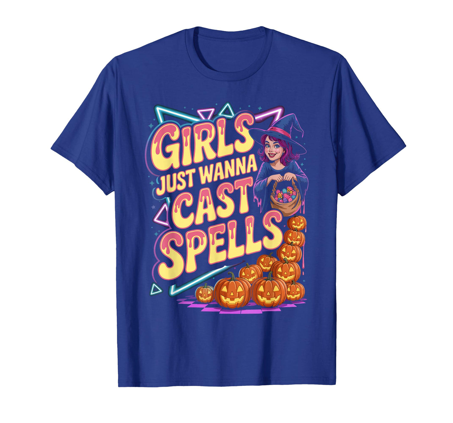 Retro 80s 90s Funny Cast Spells Halloween T-Shirt