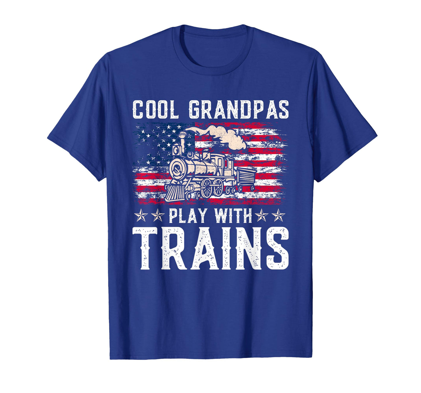 Cool Grandpas Play With Trains Locomotive Train Grandpa T-Shirt