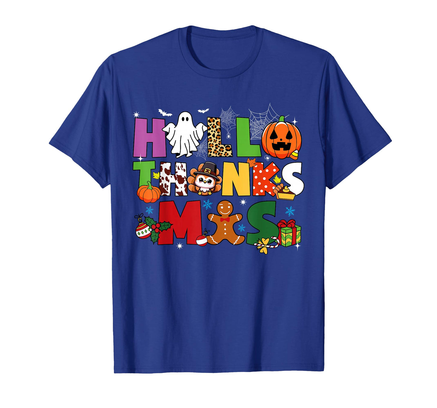 Happy Hallothanksmas Halloween Thanksgiving Christmas Day T-Shirt