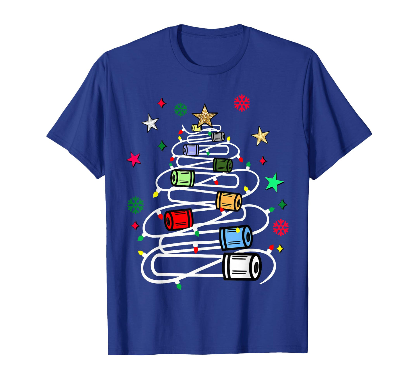 Christmas Tree Xmas Lights Snowflake Family Pajamas Holiday T-Shirt