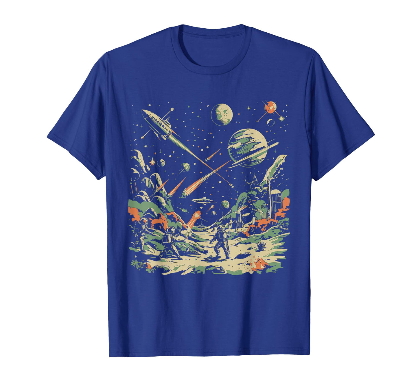 Space Battle Vintage Retro Sci-fi Fighter Galaxy War T-Shirt