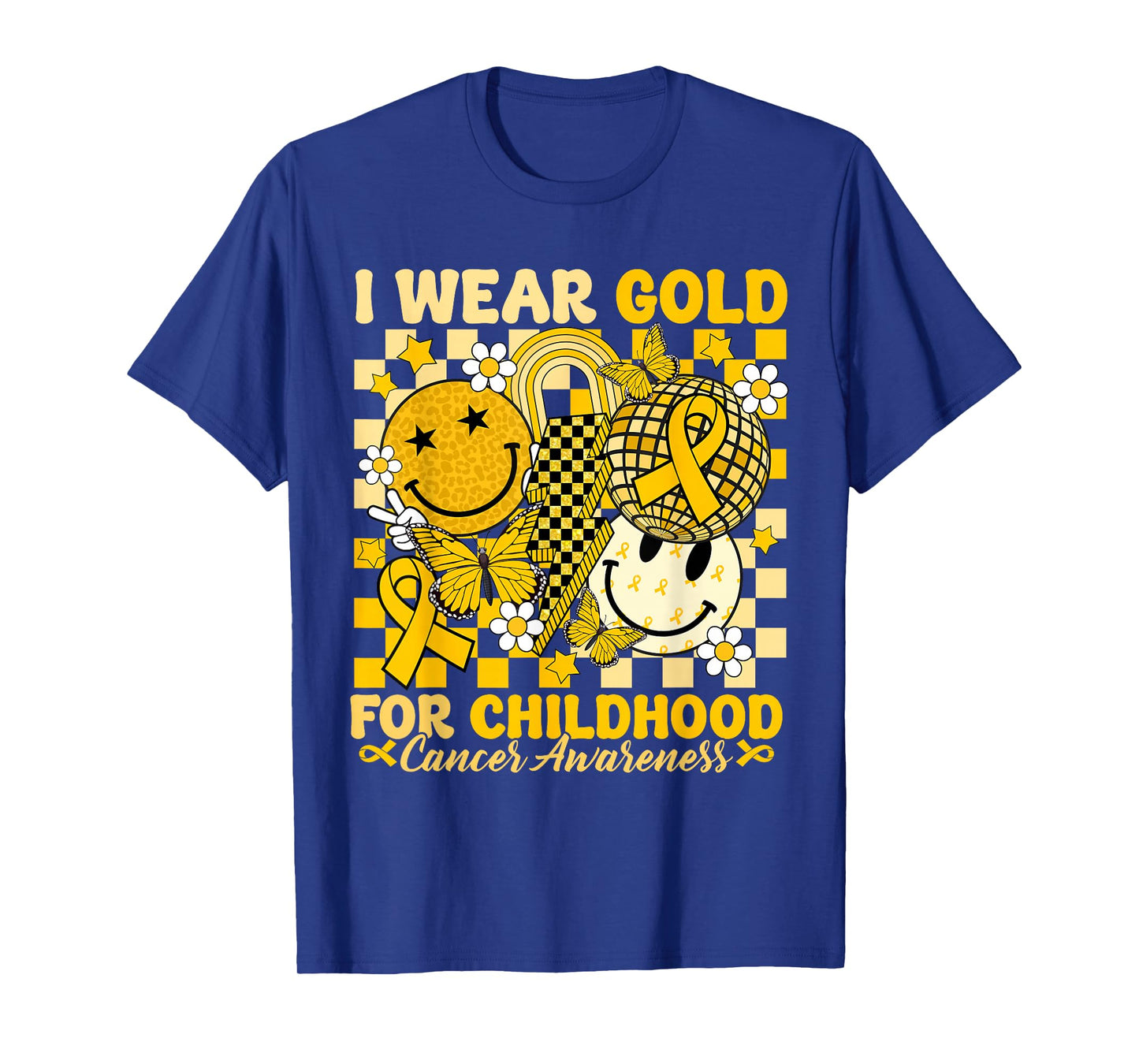 I Wear Gold for Childhood Cancer Awareness Gold Ribbon Bolt T-Shirt