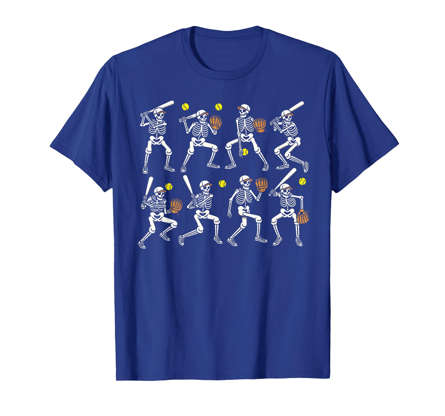 Funny Halloween Softball Skeletons Play Softball Boys Kids T-Shirt
