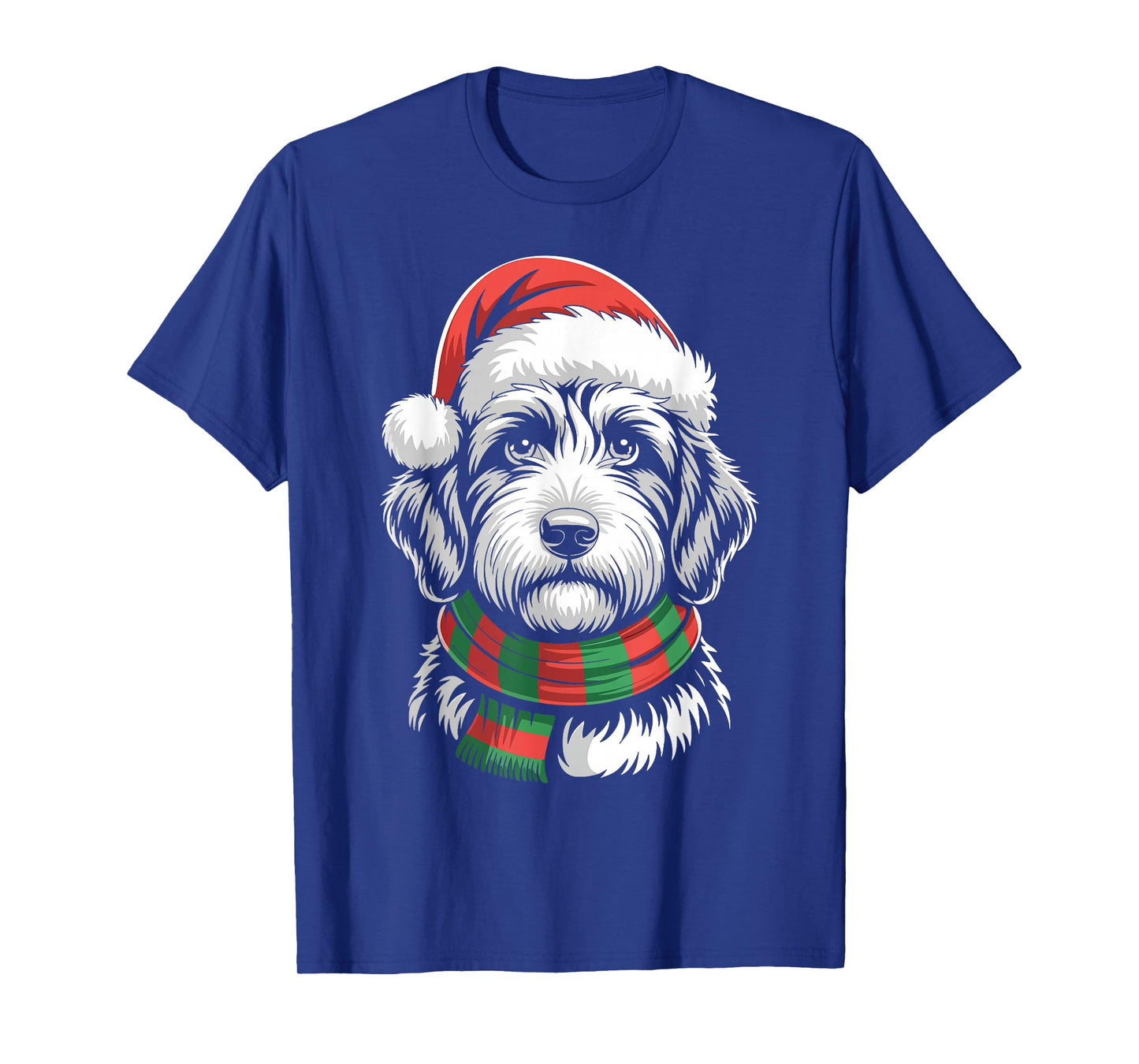 Labradoodle Dog Xmas Santa Hat Scarf Christmas Costume T-Shirt