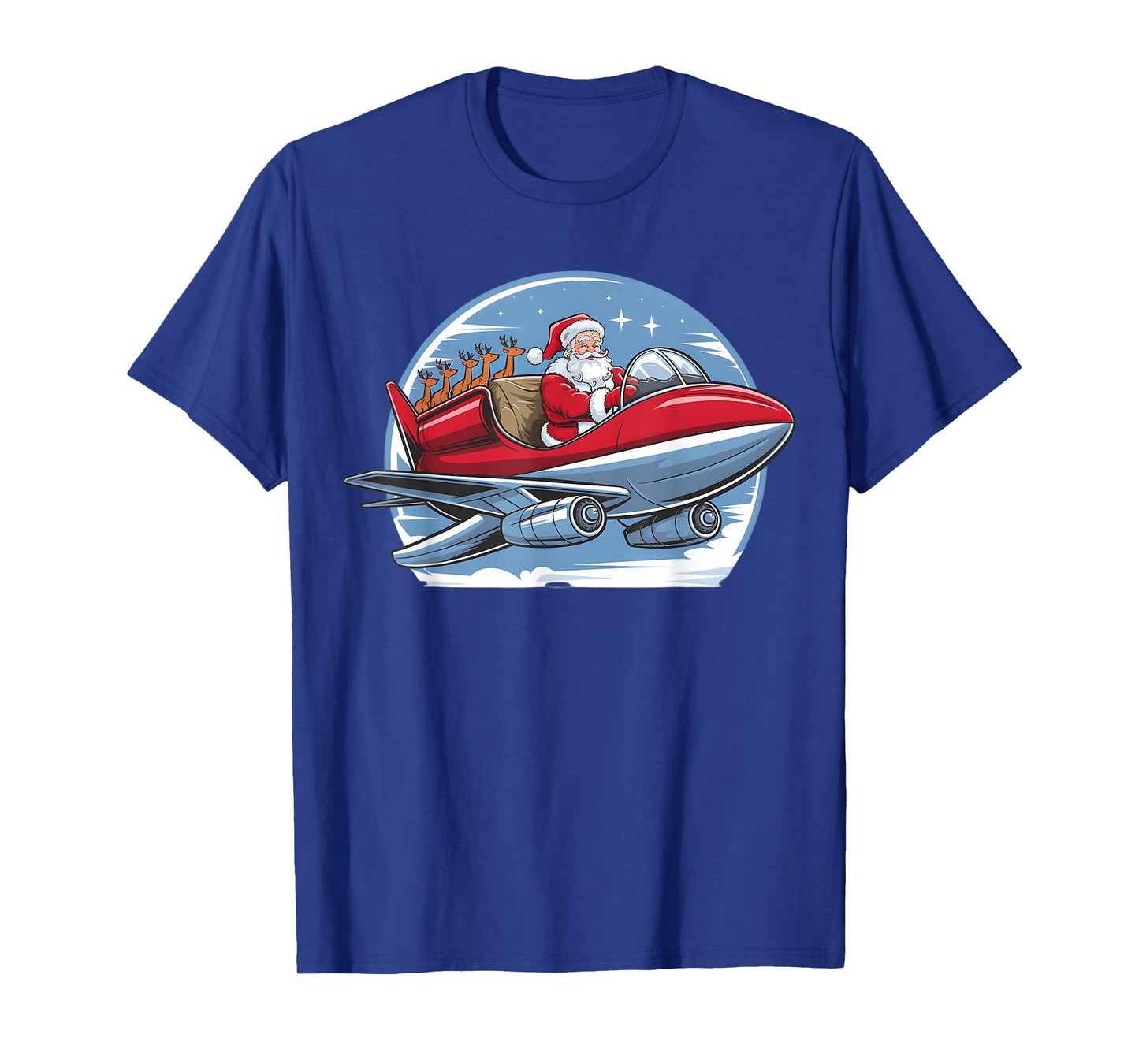 Christmas Airplane Pilot Plane Aviation Santa Boys Men Kids T-Shirt