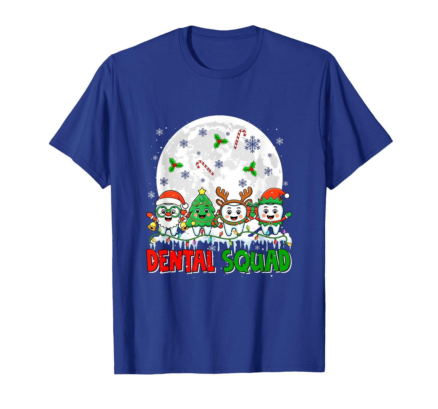 Dental Squad Santa Reindeer Xmas Tree Teeth Dentist T-Shirt
