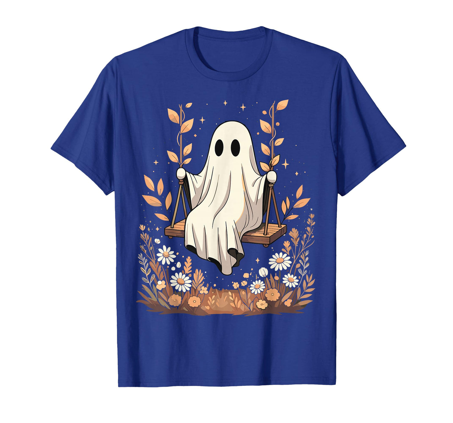 Halloween Ghost Swing Fall Floral T-Shirt