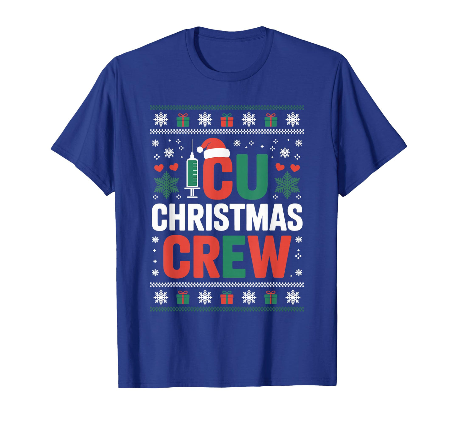 ICU Nurse Ugly Christmas Sweater Critical Care Xmas Nursing T-Shirt