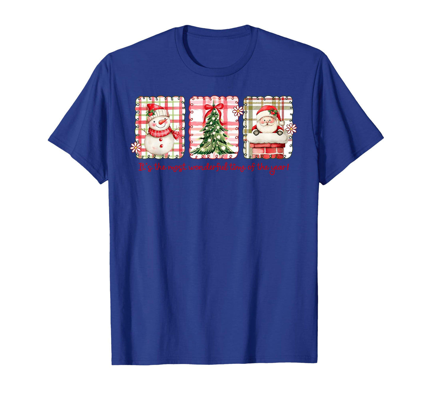 Wonderful Time of Year Merry Xmas Santa Snowman Xmas Tree T-Shirt