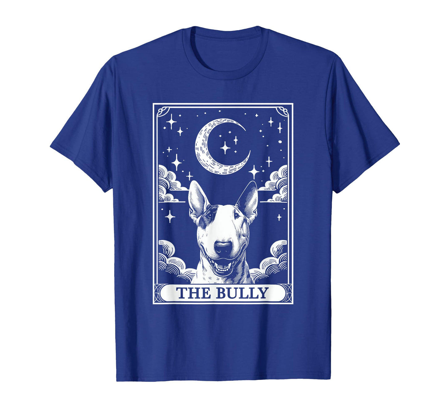 Tarot Card Vintage Crescent Moon Bull Terrier Bully Dog Mom T-Shirt