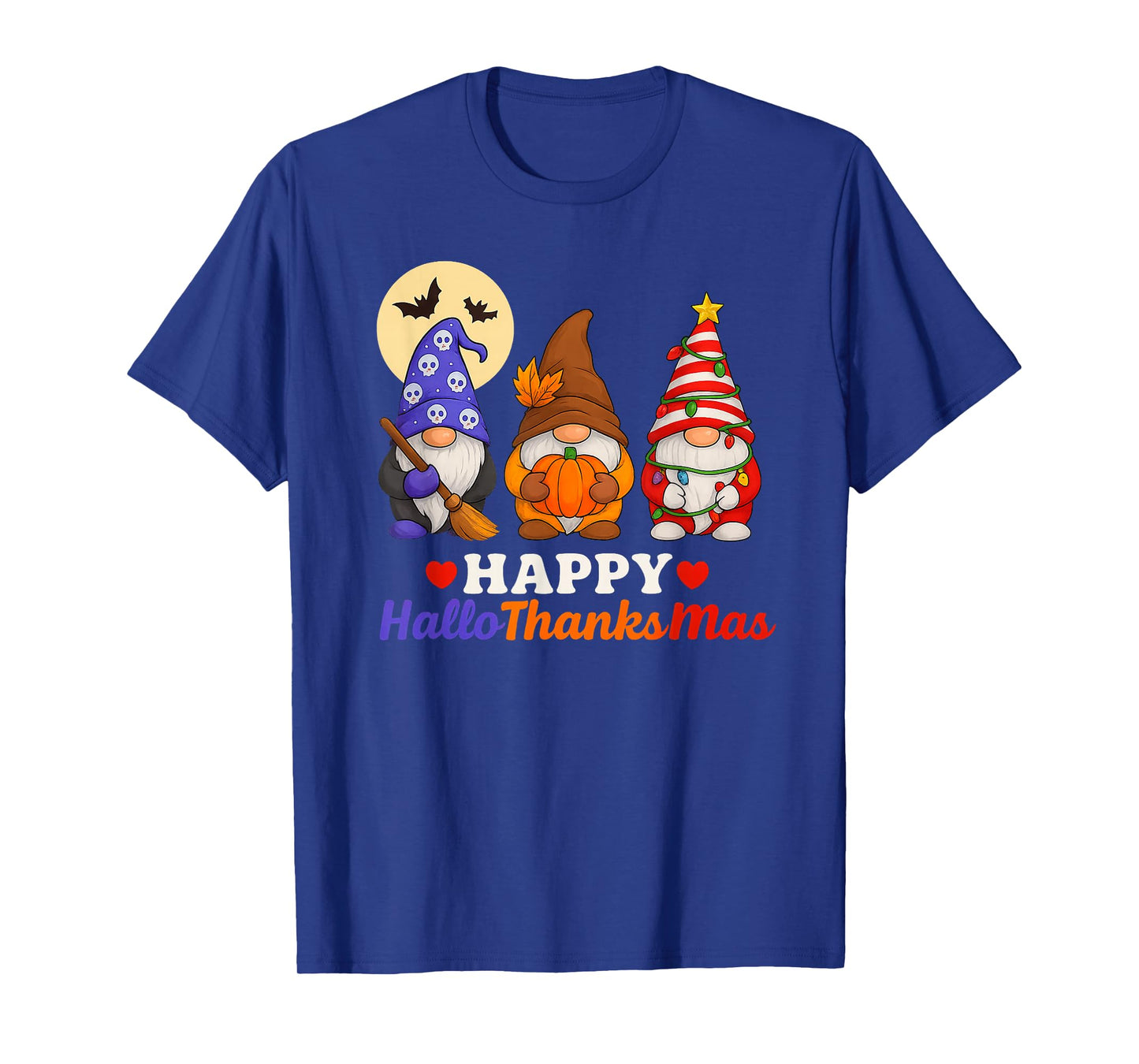 Halloween Thanksgiving Christmas Happy HalloThanksMas Gnomes T-Shirt