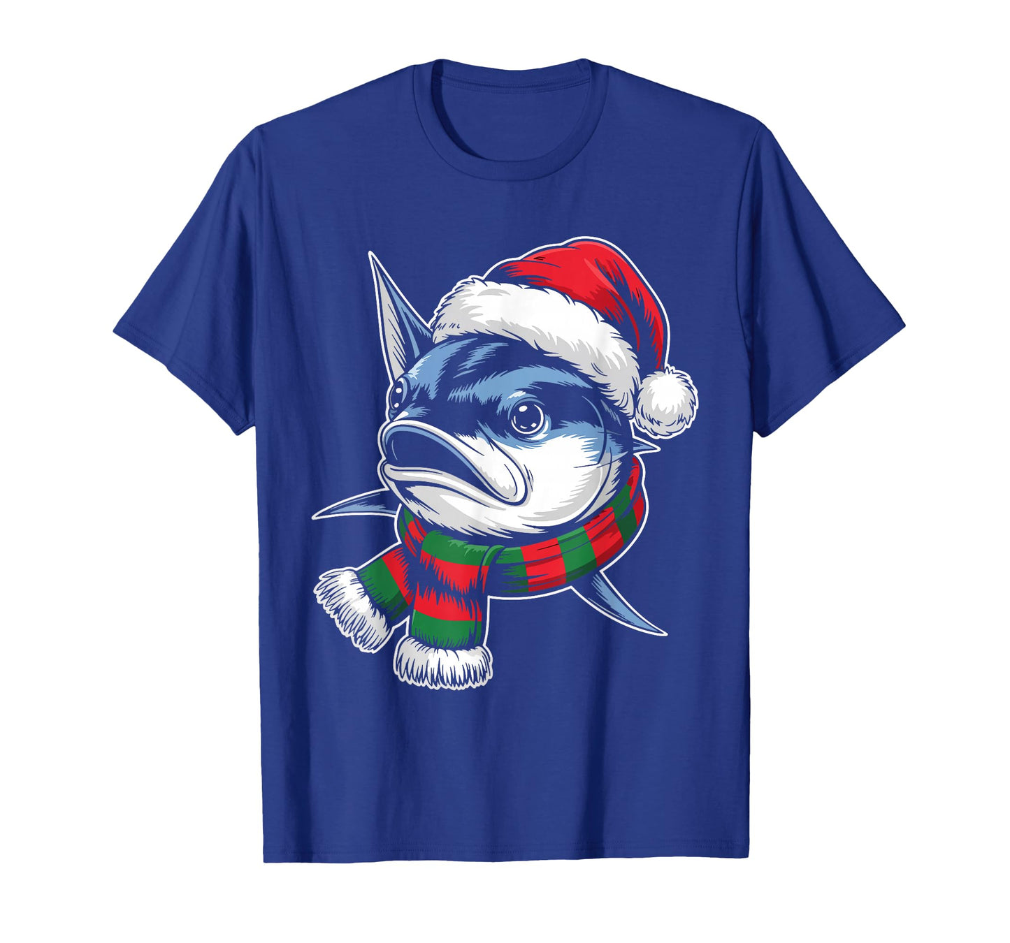 Bluefin Tuna Xmas Santa Hat Scarf Christmas Costume T-Shirt