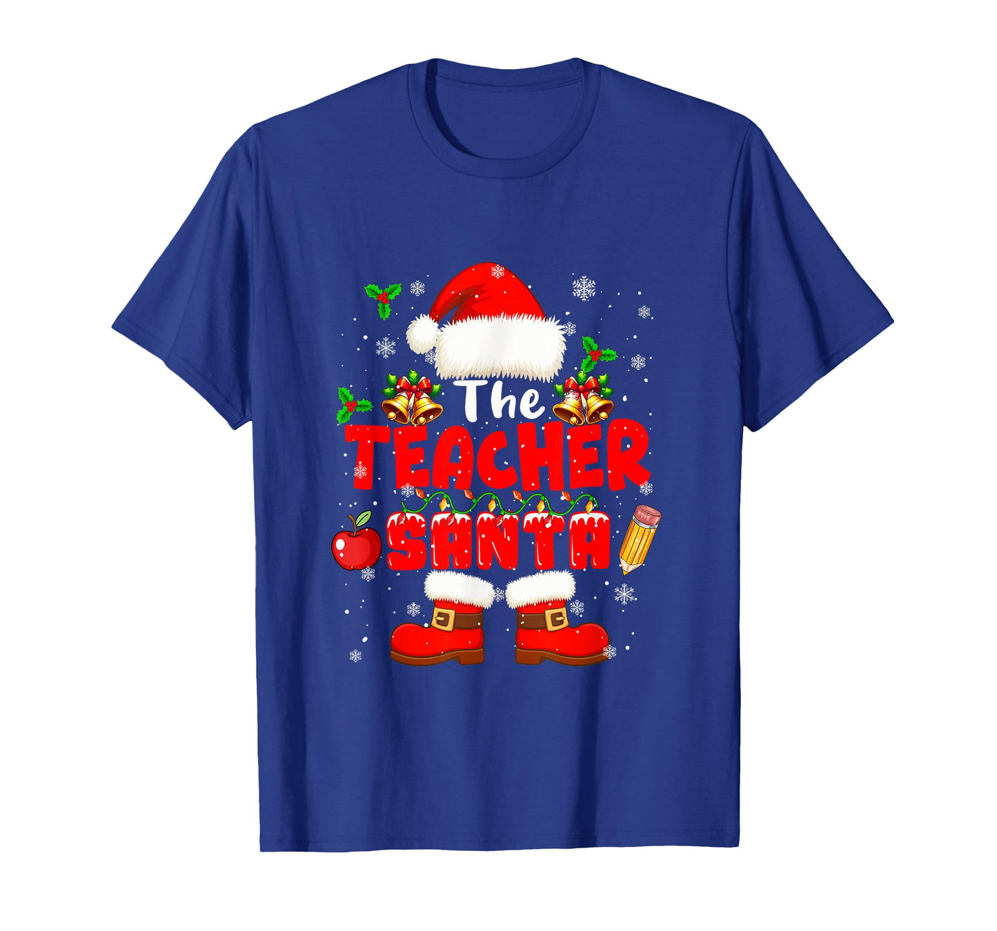 The Teacher Santa Christmas Colorful Costume Job Team T-Shirt