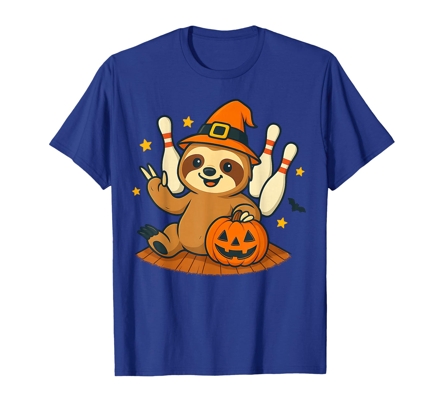 Cute Sloths Cool Sloths Halloween Pumpkin Witch Bowling T-Shirt
