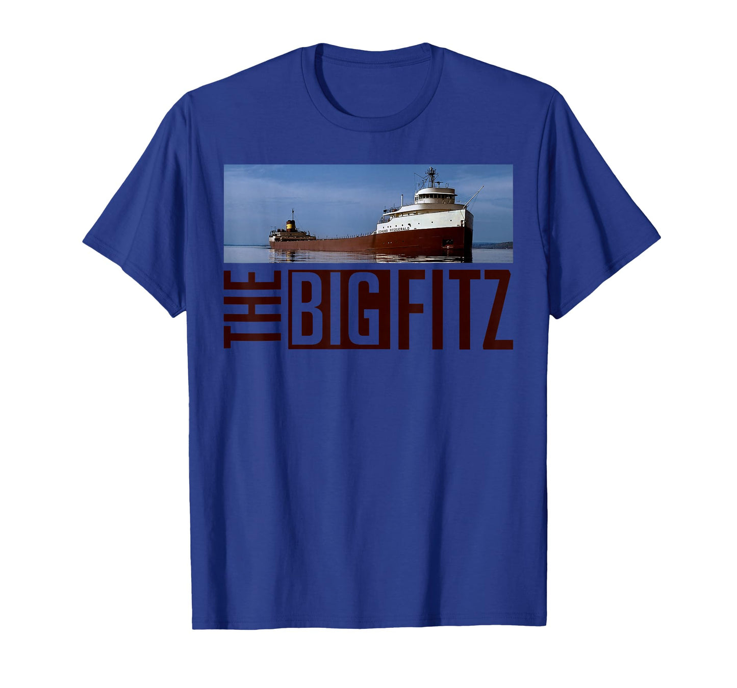 Great-Lakes Maritime Edmund Fitzgerald Co. Edmund Fitzgerald T-Shirt, Unisex-Adults, Blue, Small, Short Sleeve, T-Shirt