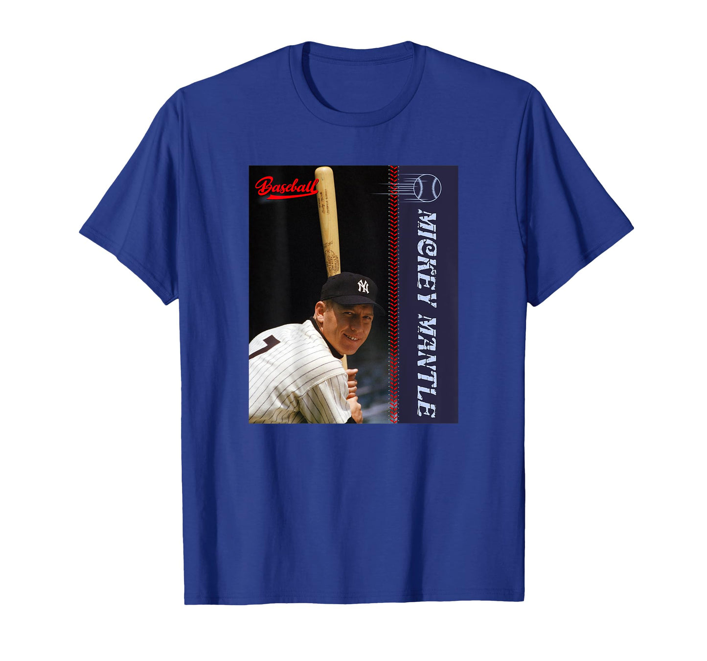 Mickey Mantle_Baseball_001_Back Printed T-Shirt