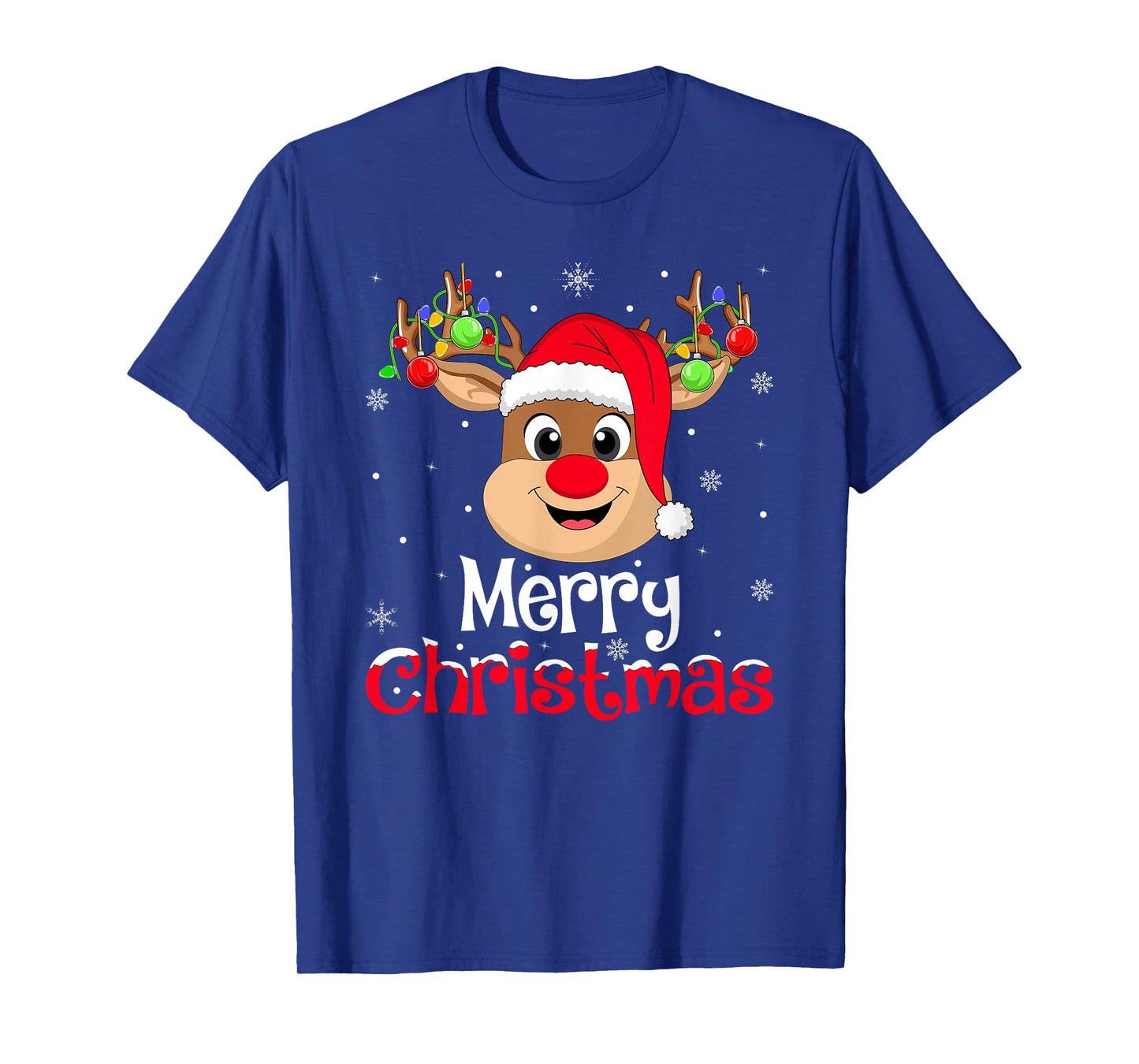 Reindeer Merry Christmas Family Men Women Kids Xmas T-Shirt