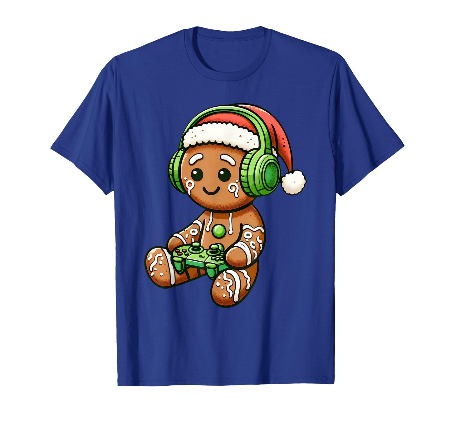 Christmas Gamer Gingerbread Santa Hat Xmas Gaming Men Boys T-Shirt