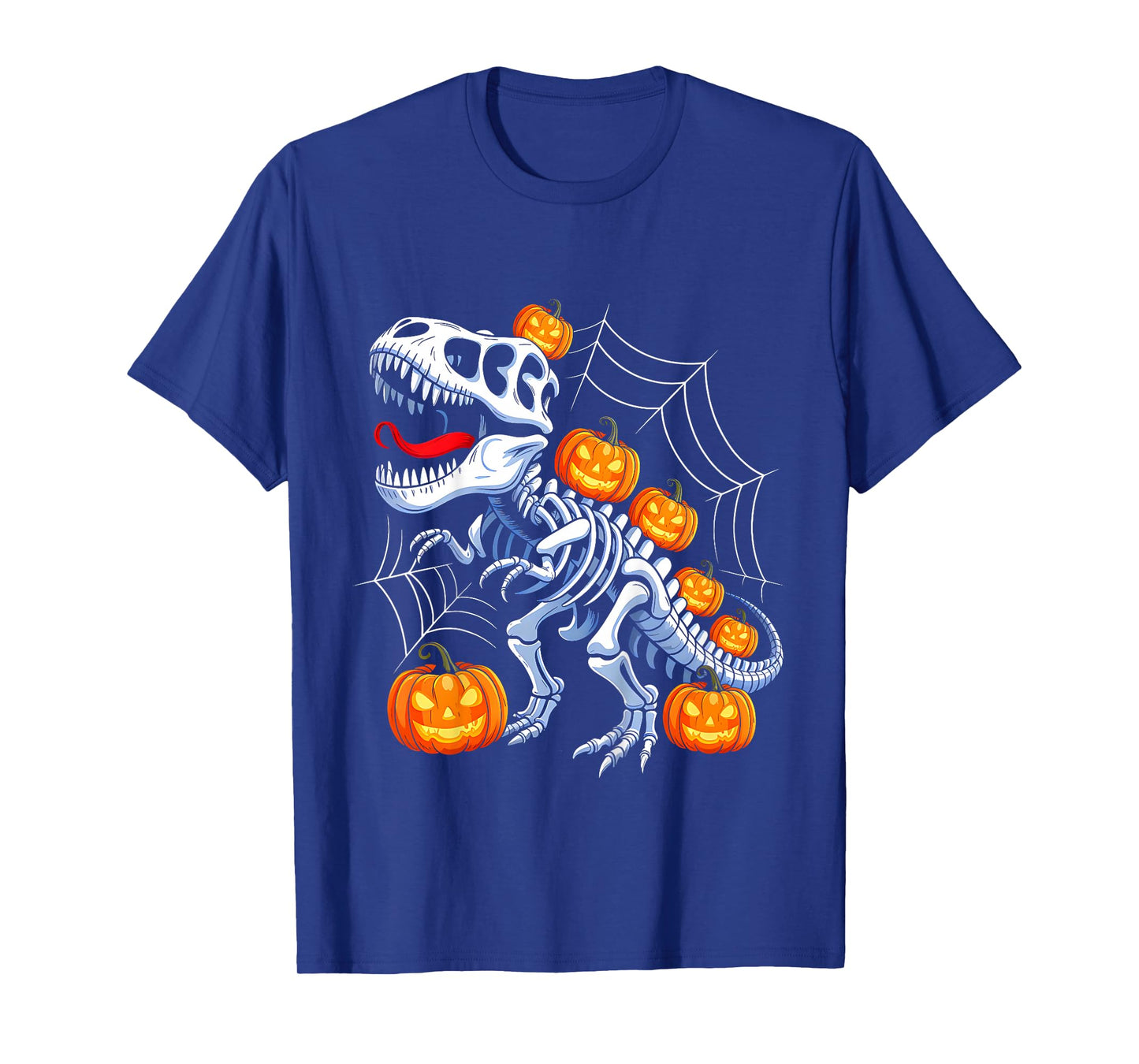 Kids Funny Halloween Dinosaur T rex Pumpkin Horror Party Costume T-Shirt