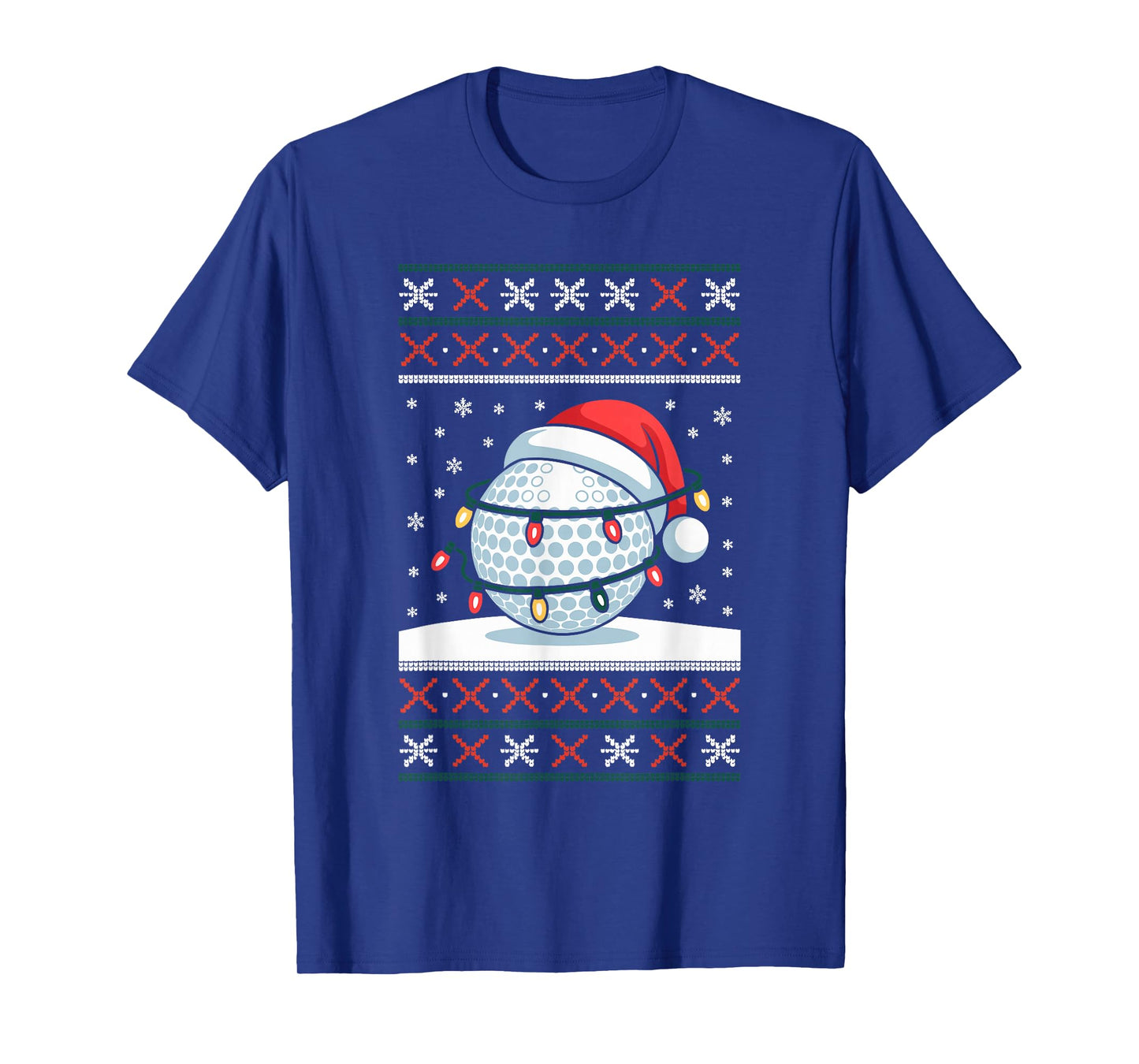 Golf Ball Santa Hat Ugly Christmas Sweater Golfer Golfing T-Shirt