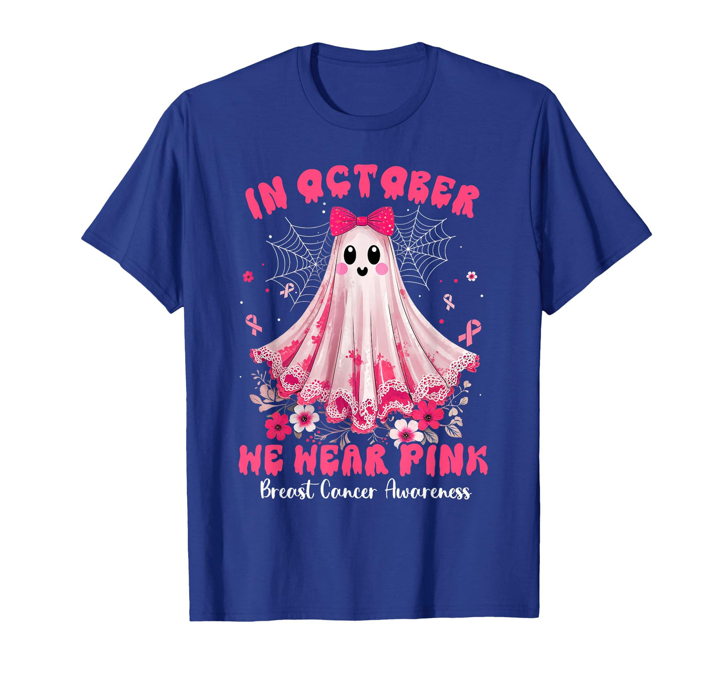 Breast Cancer Women Halloween in October We Wear Pink Witch T-Shirt
