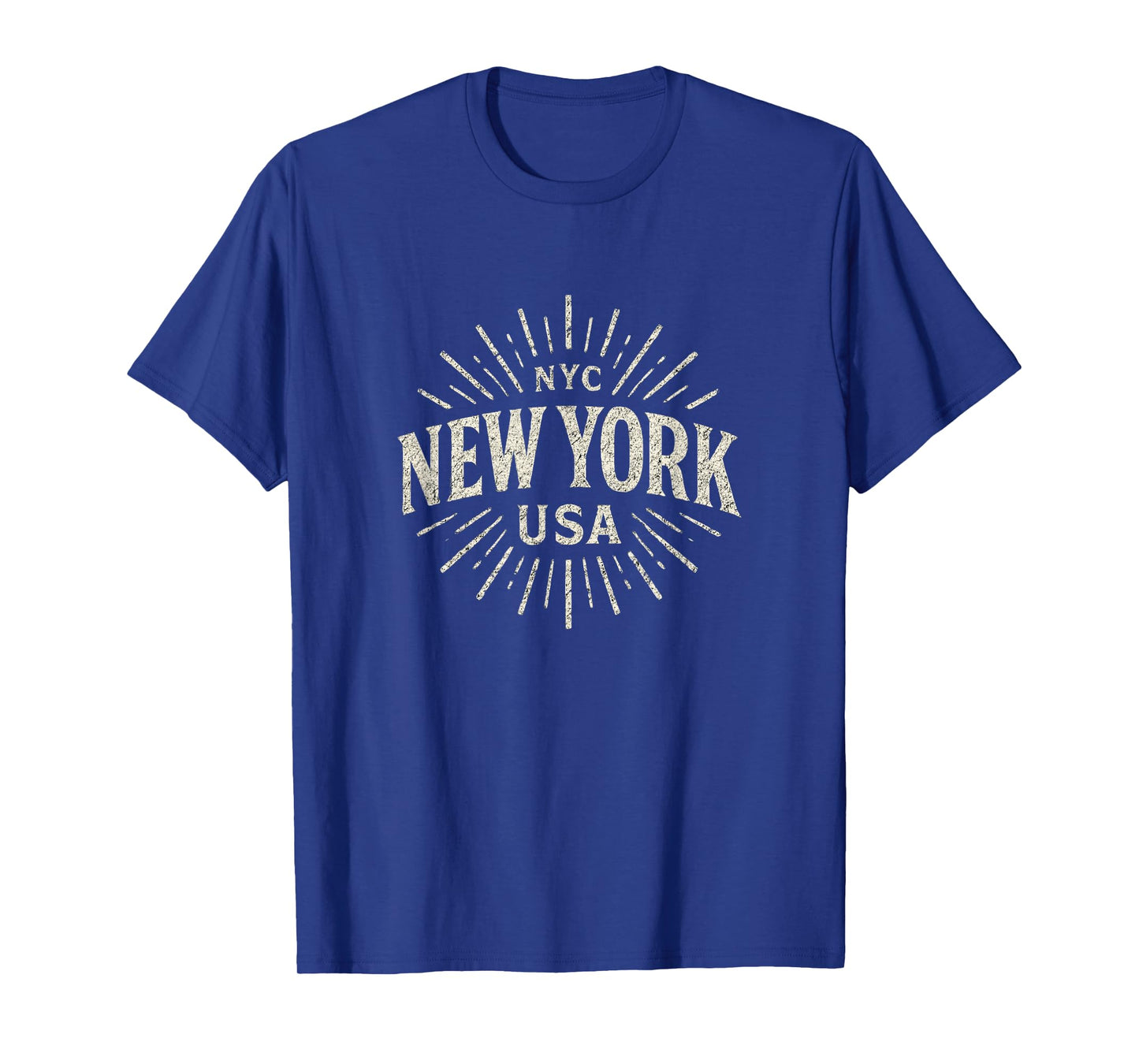 New York NYC USA Vintage Sunburst Distressed Retro Graphic T-Shirt