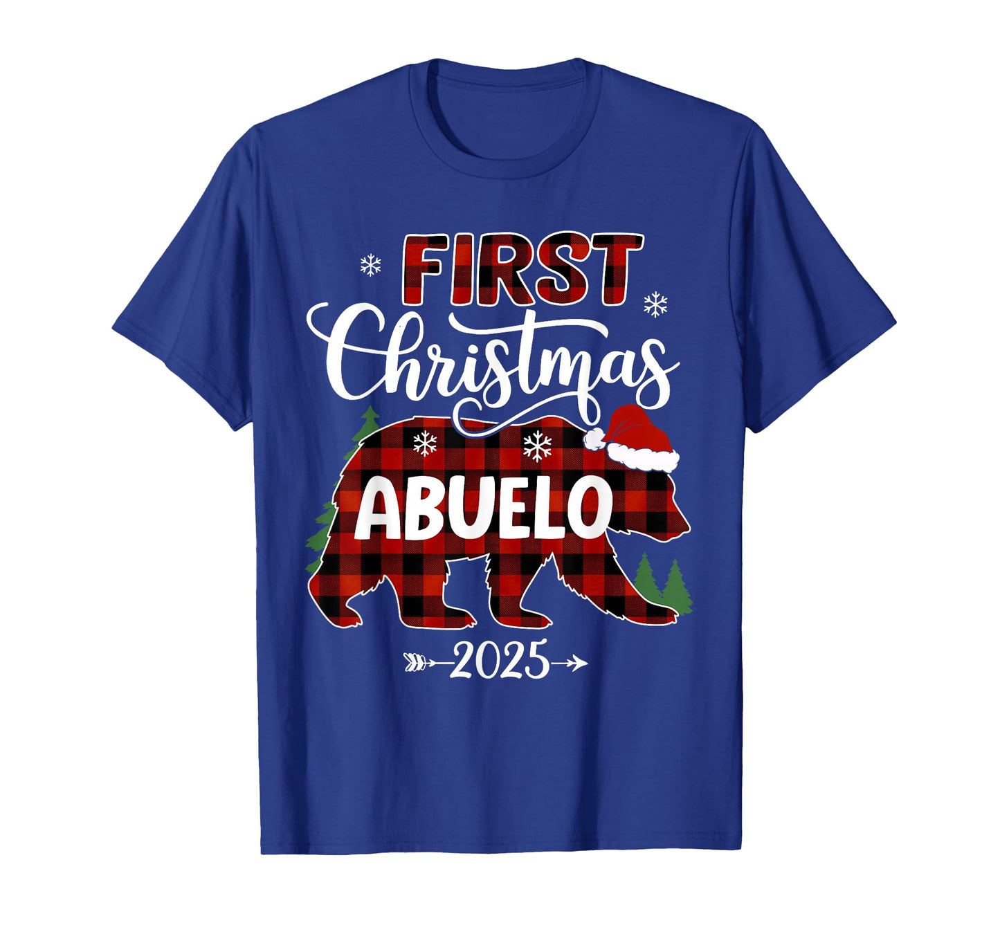 Pregnancy First Christmas Abuelo Red Plaid Bear Santa 2025 T-Shirt
