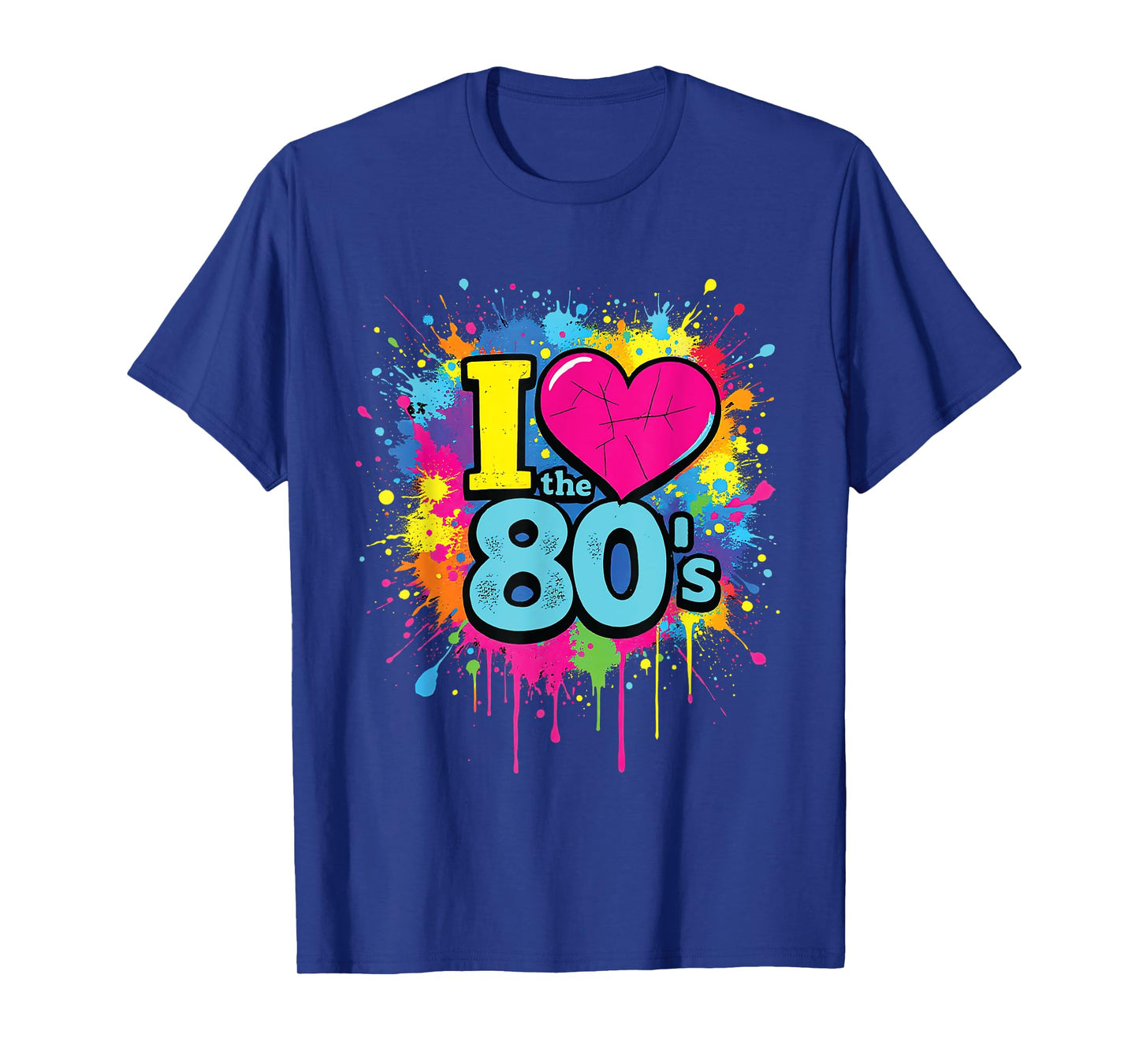 I Love the 80's Retro Colorful Splash Design Old School Fun T-Shirt