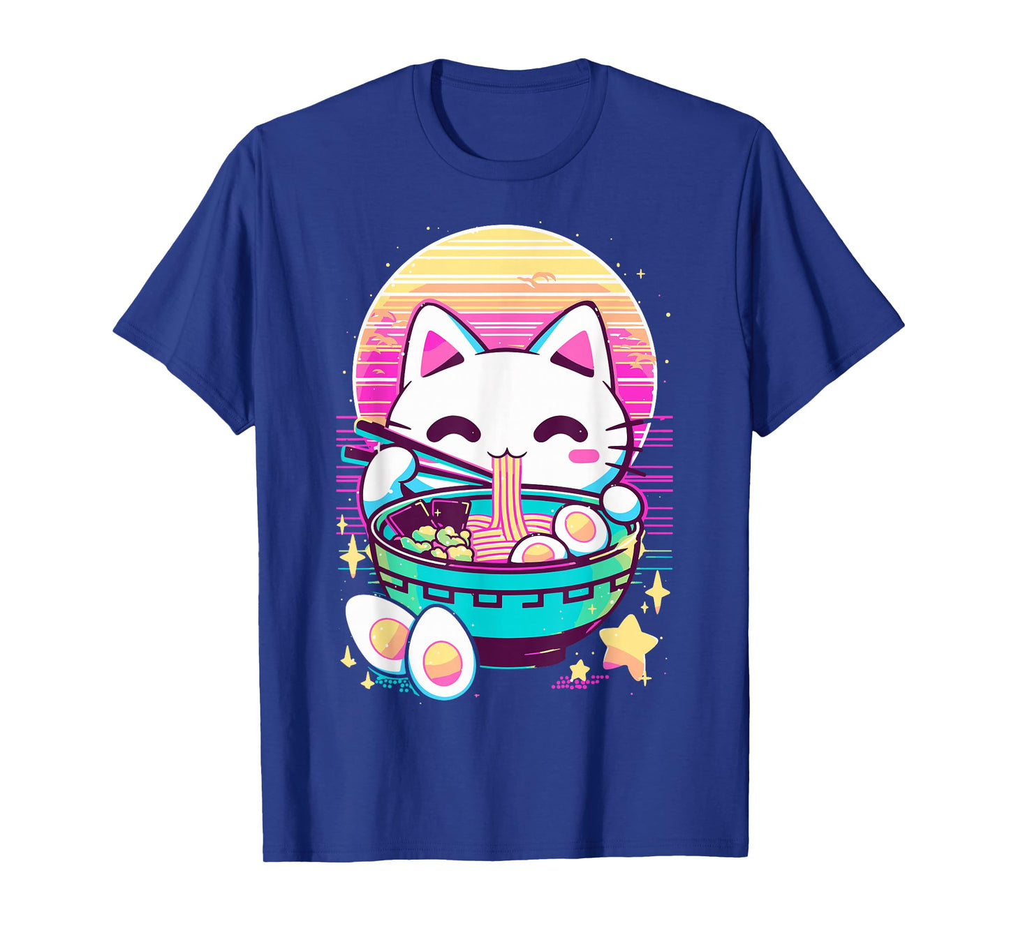 Anime Cat Eating Ramen Japanese Ramen Cat Japan T-Shirt
