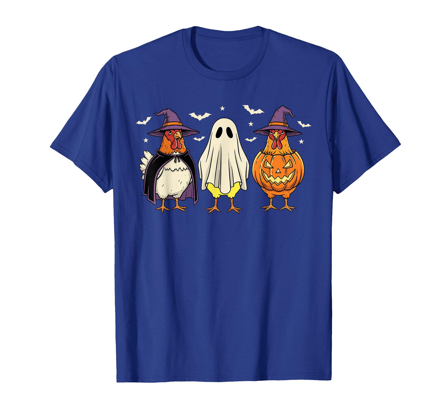 Chicken Halloween Farmer Ghost Pumpkin Witch Spooky T-Shirt
