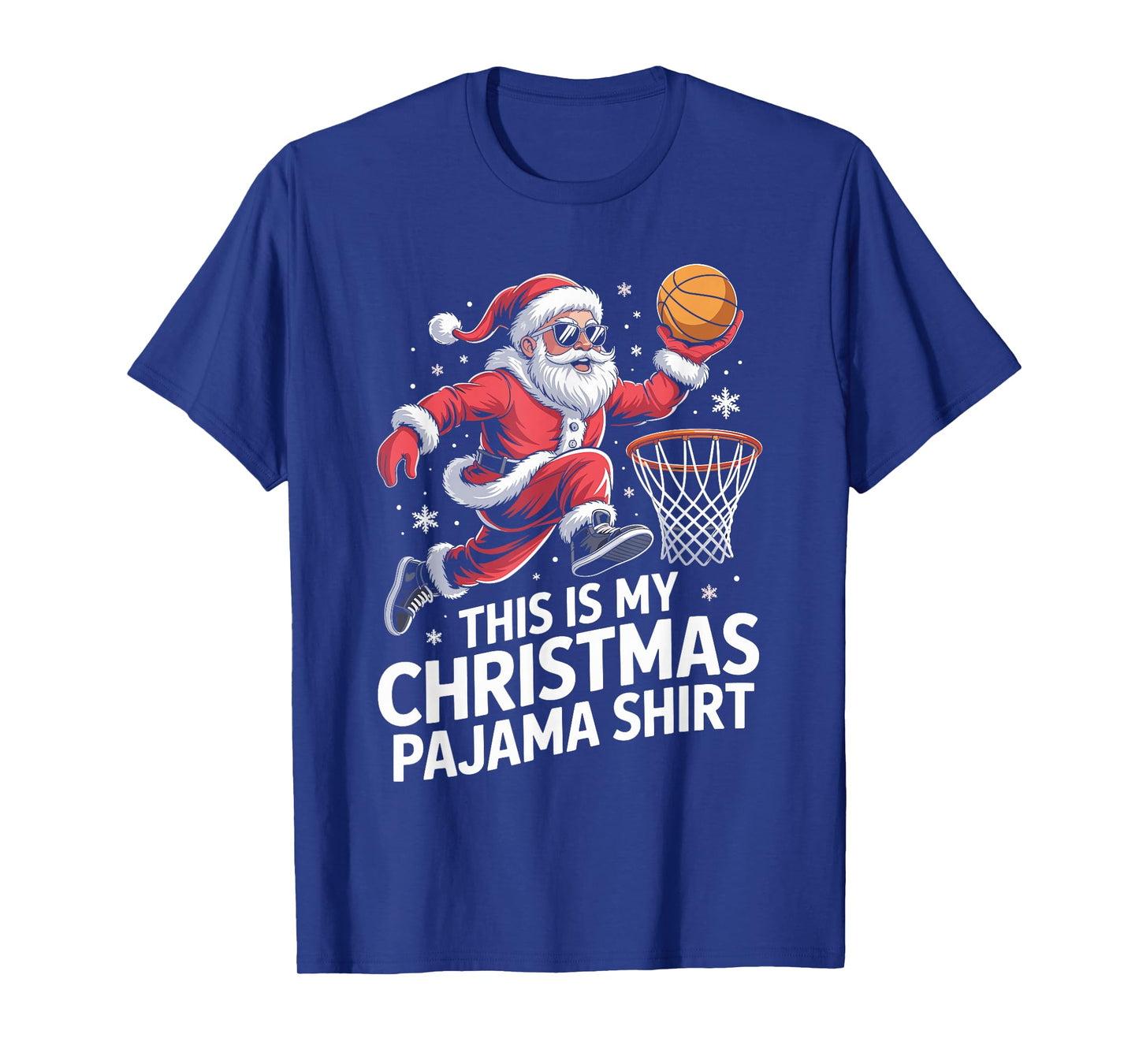 Funny Santa Claus Basketball Player Christmas for Kids Men T-Shirt