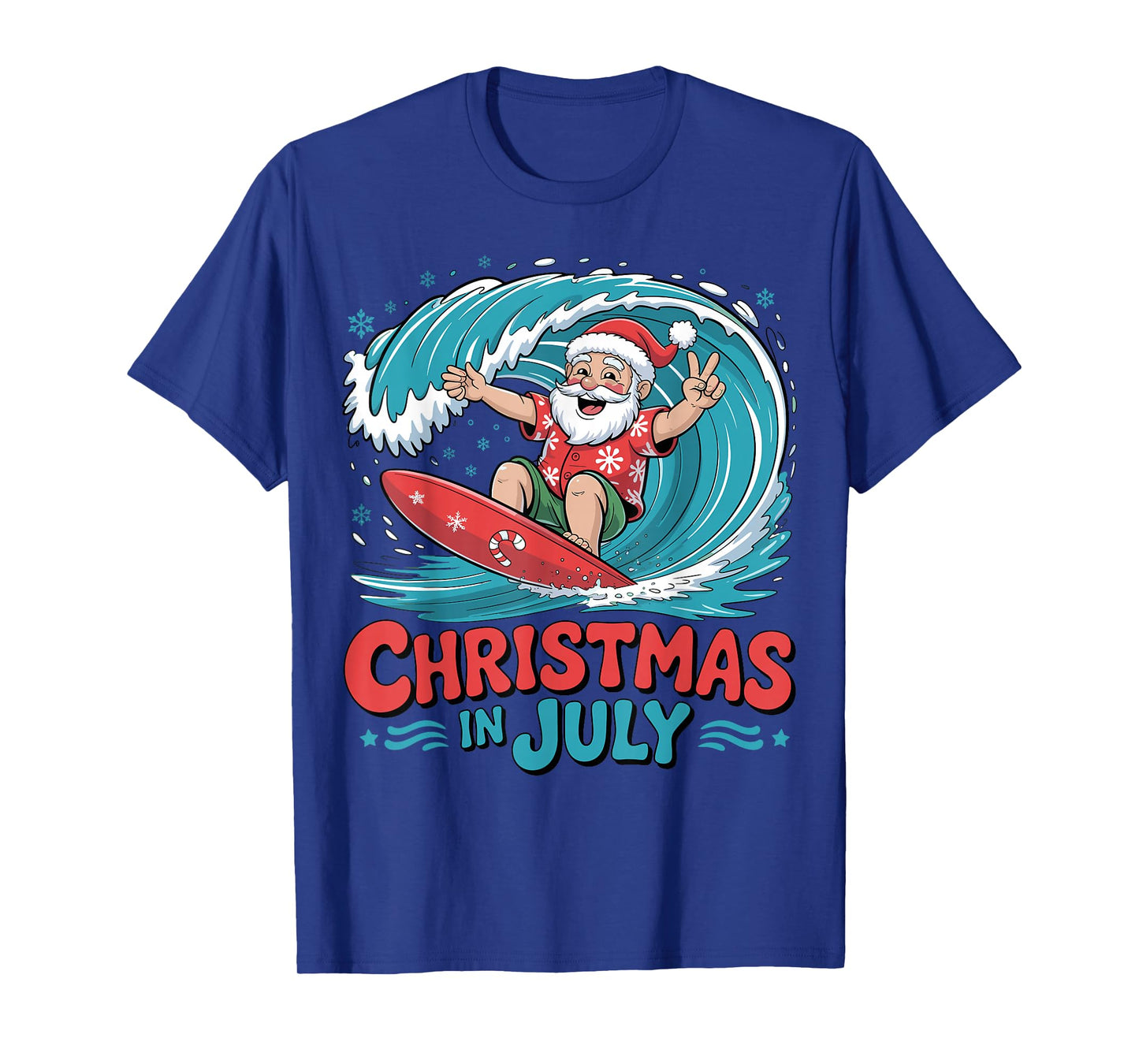 Christmas in July Santa Surf Summer T-Shirt