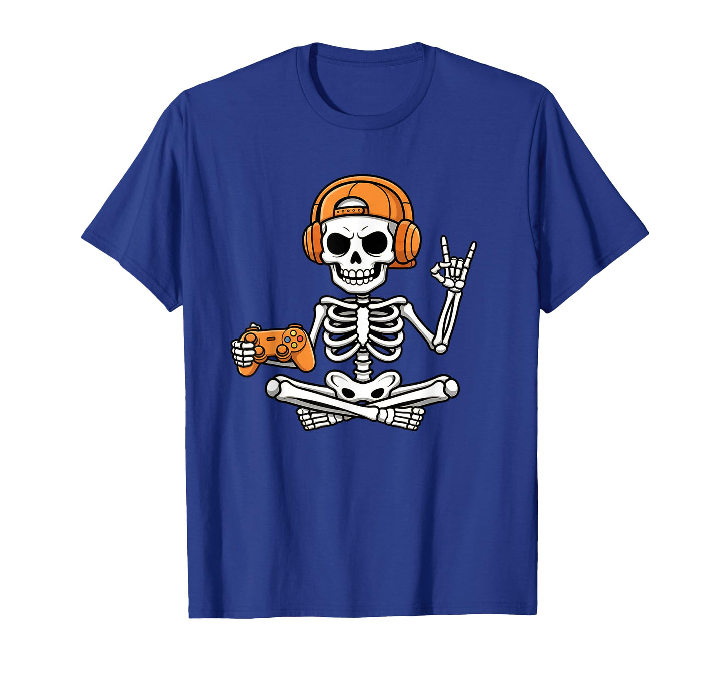 Halloween Skelton Gamer Video Gaming Funny Kids Boys Men T-Shirt
