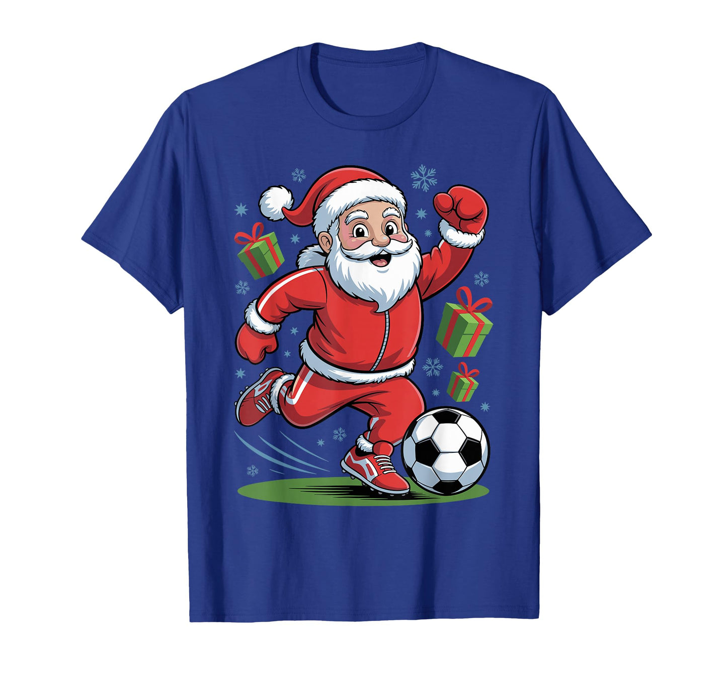 Funny Santa Playing Soccer Holiday Christmas Xmas Pajama T-Shirt