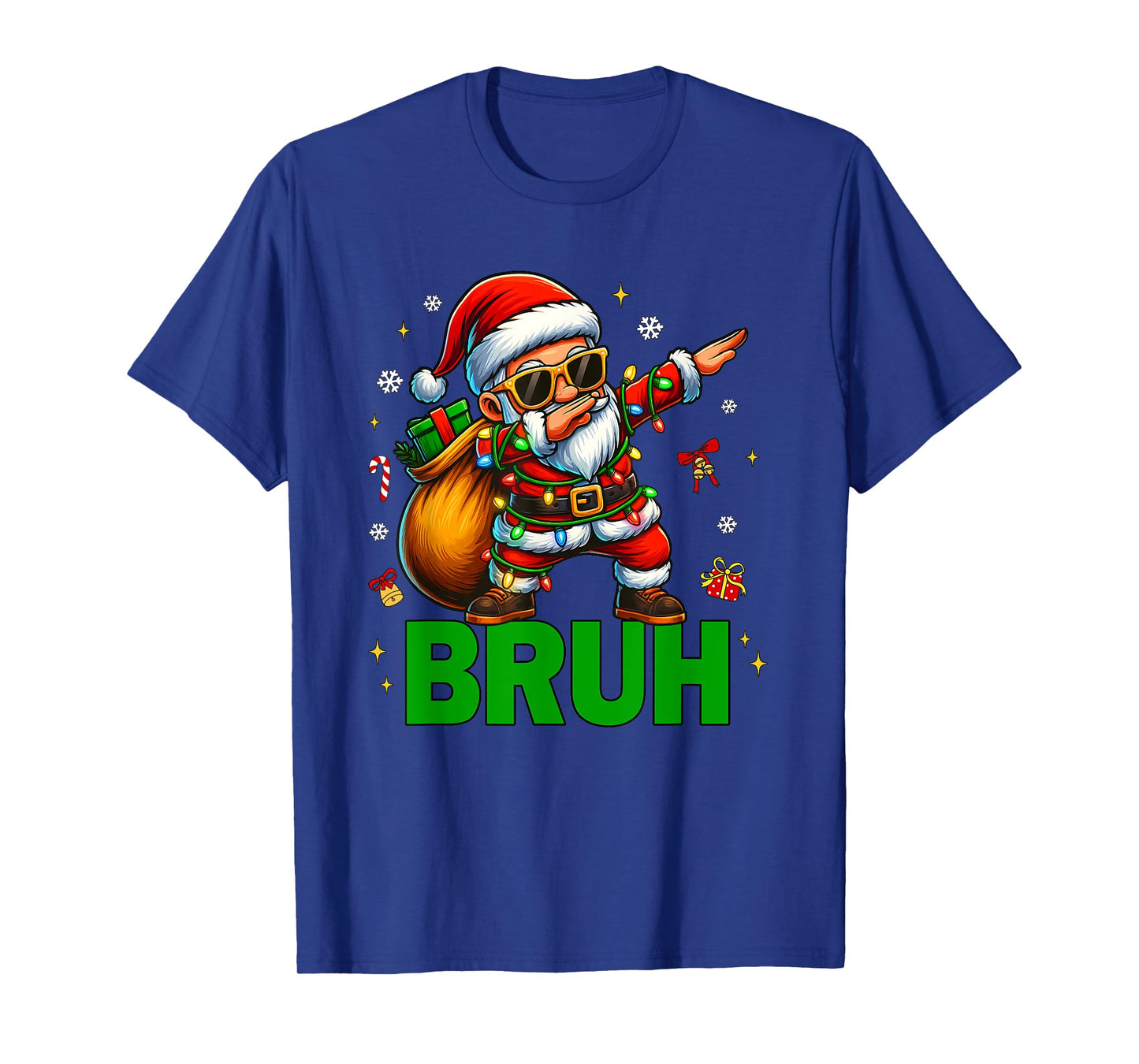 Merry Christmas Bruh Dabbing Funny Santa Claus Men Women T-Shirt