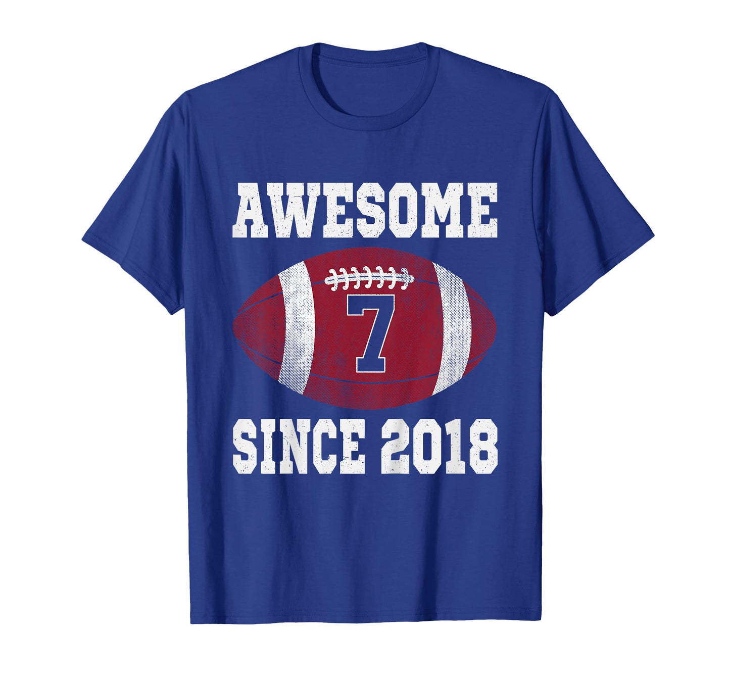 7th Birthday Football Player 7 Years Old Vintage Sports T-Shirt