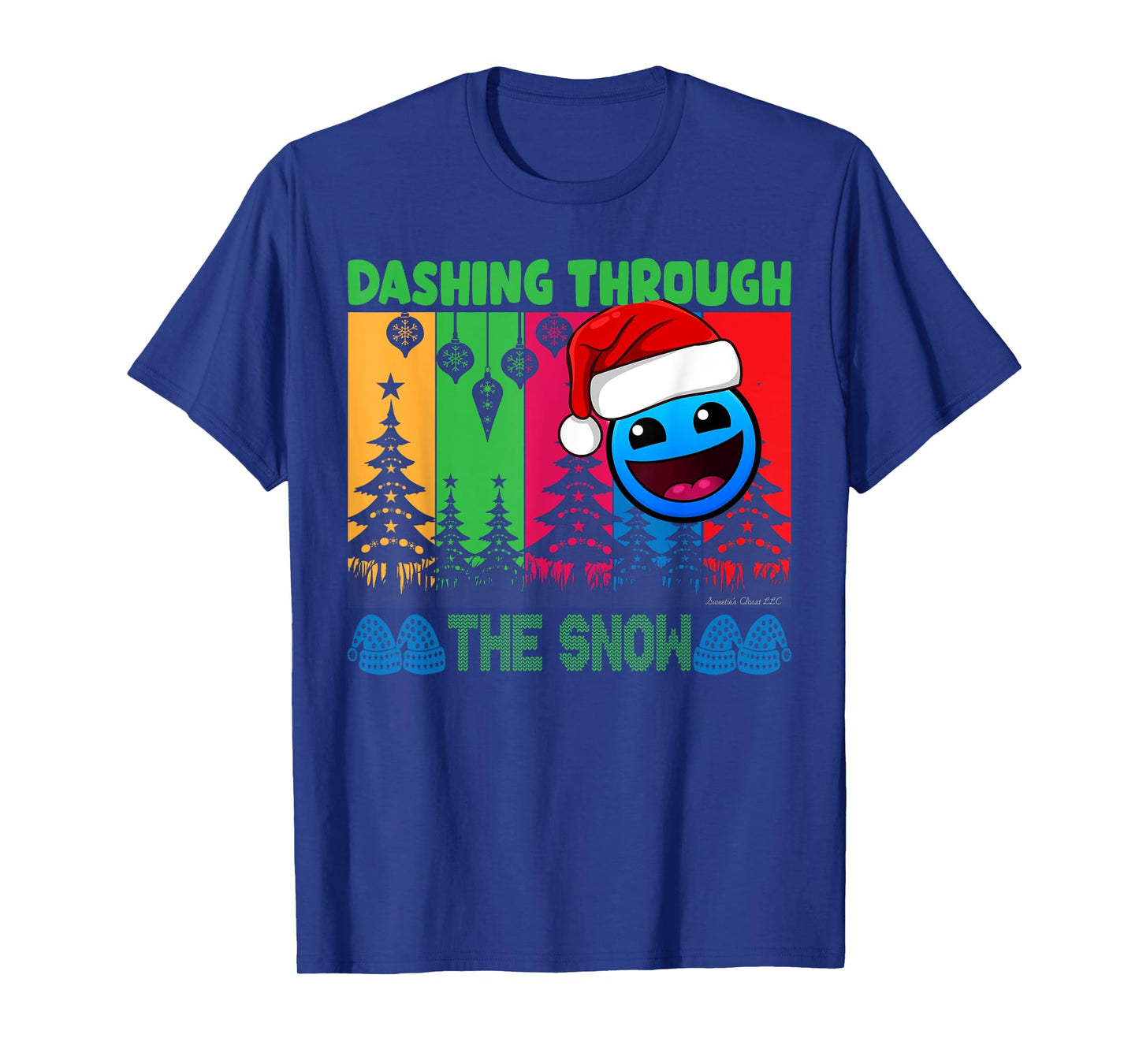 Geometry Dashing Through The Snow Sleep Dash Game Christmas T-Shirt