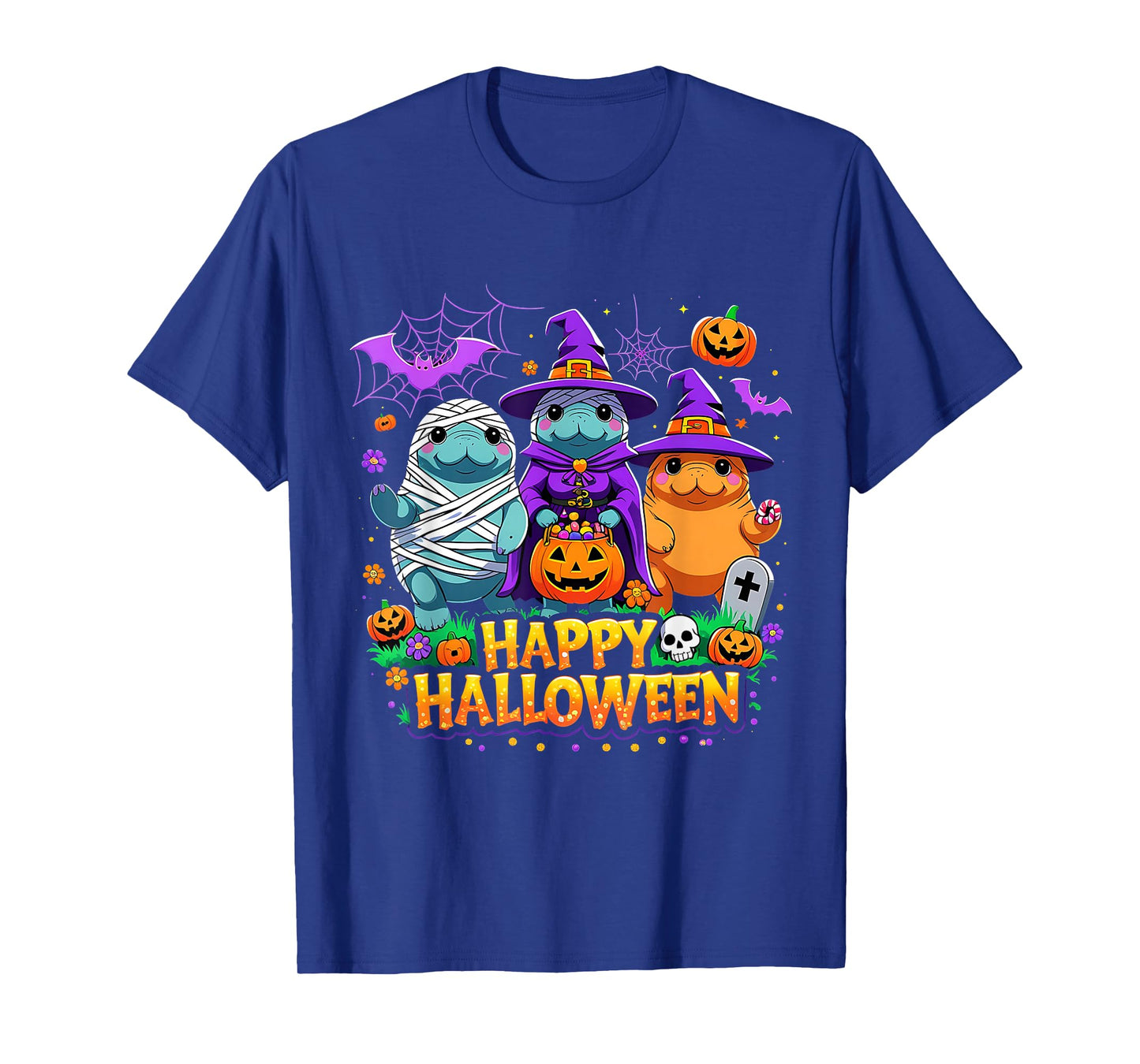 Happy Halloween Cute Manatee Spooky Costume T-Shirt