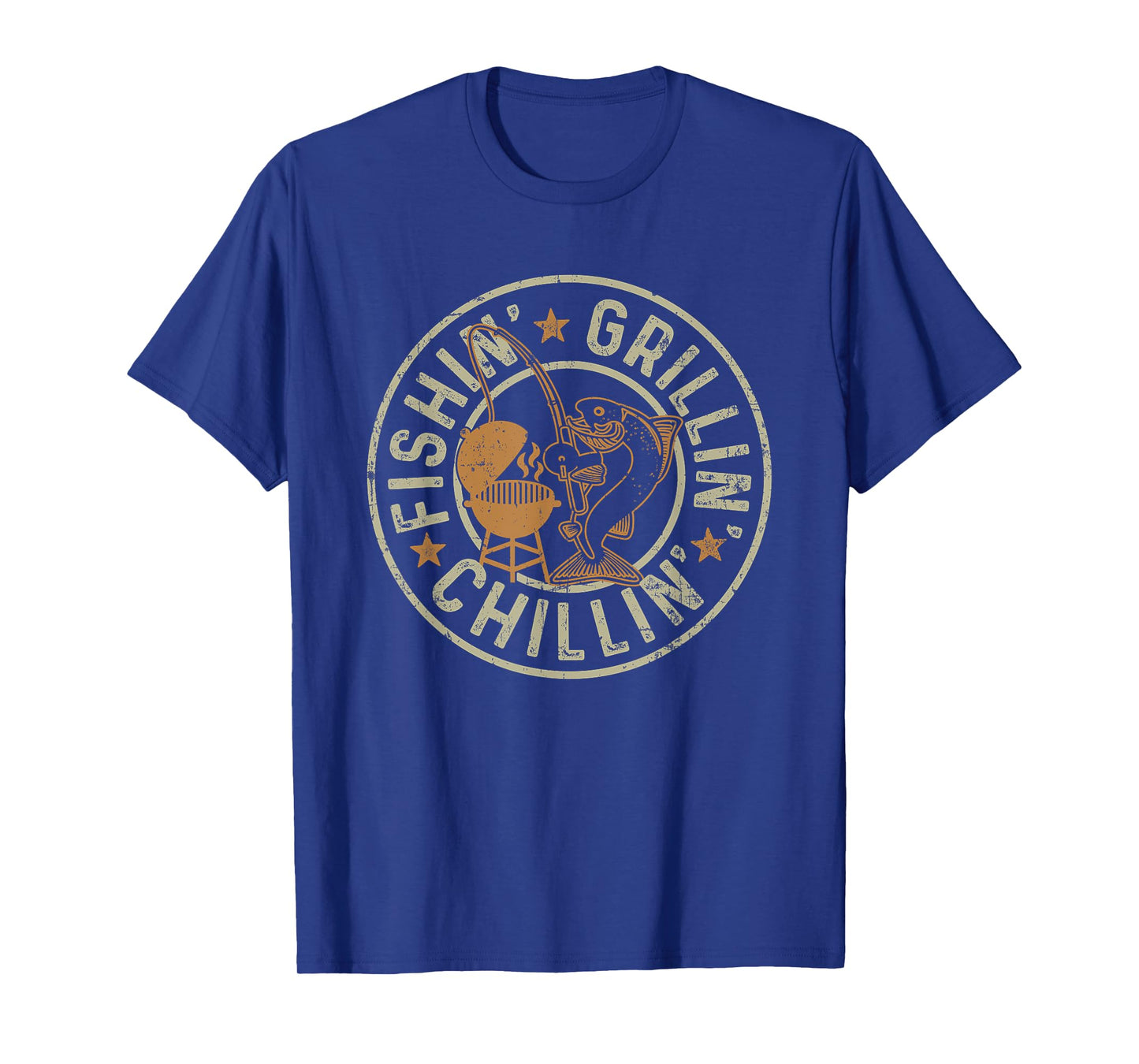Fishing Grilling Chilling Fishermen BBQ Grill Lover T-Shirt