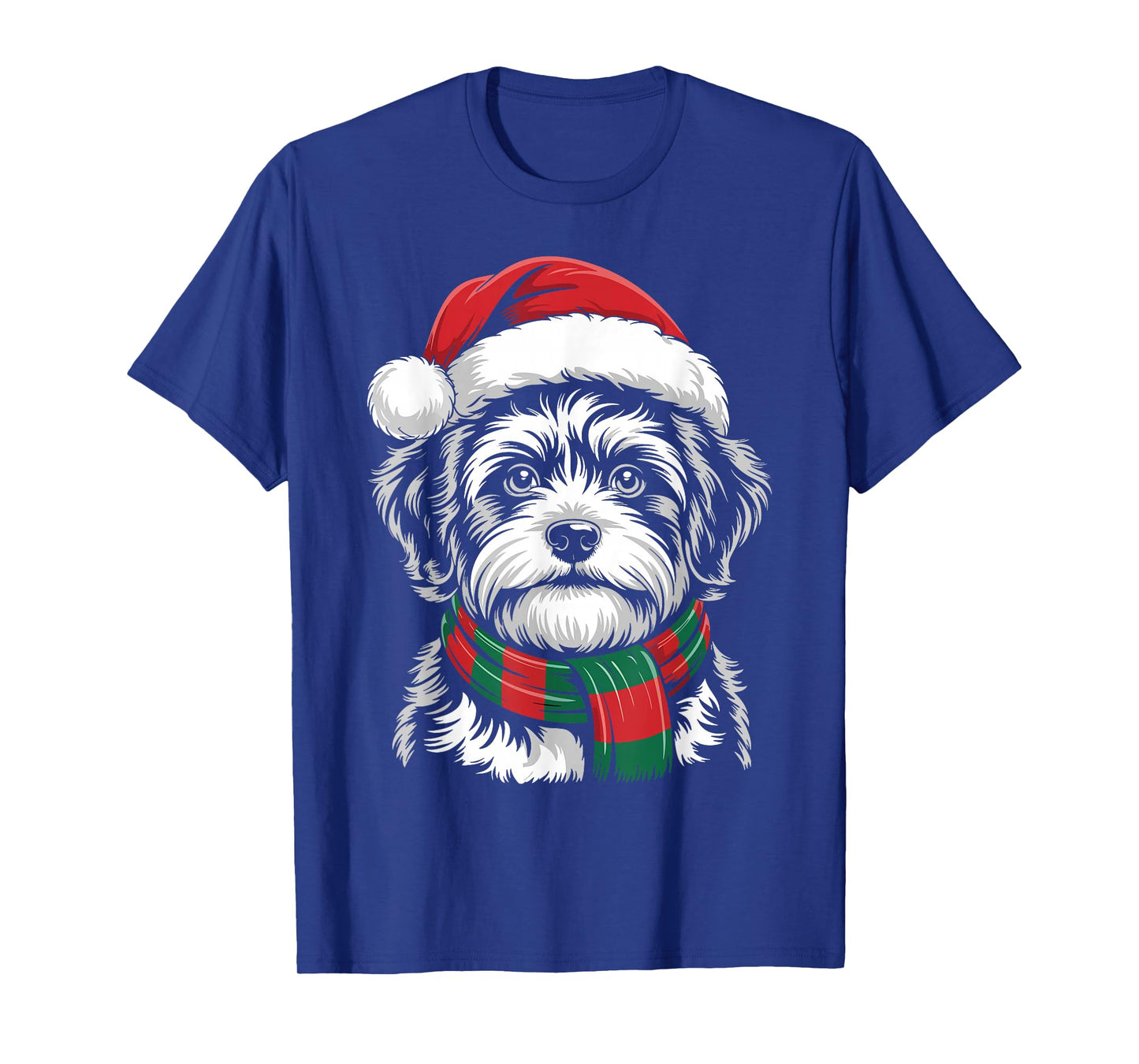 Zuchon Dog Xmas Santa Hat Scarf Christmas Costume T-Shirt