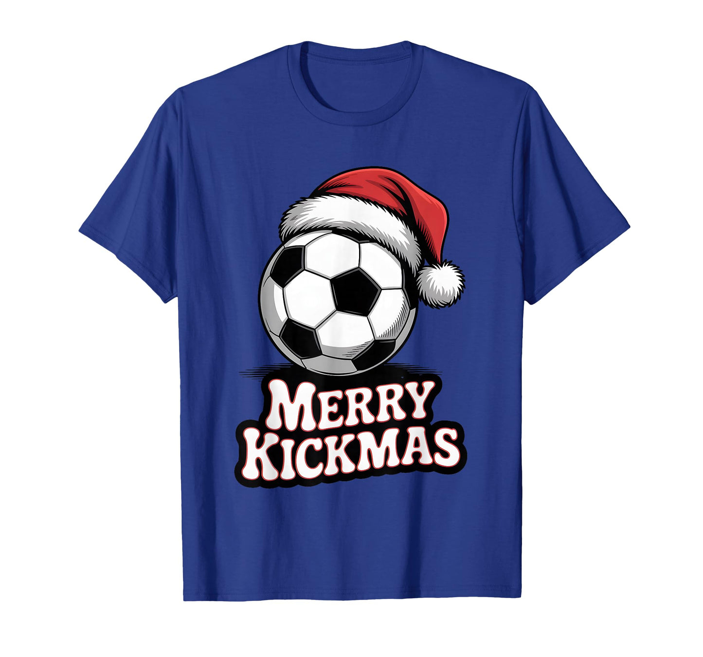 Merry Kickmas Christmas Funny Santa Soccer Ball Graphic T-Shirt