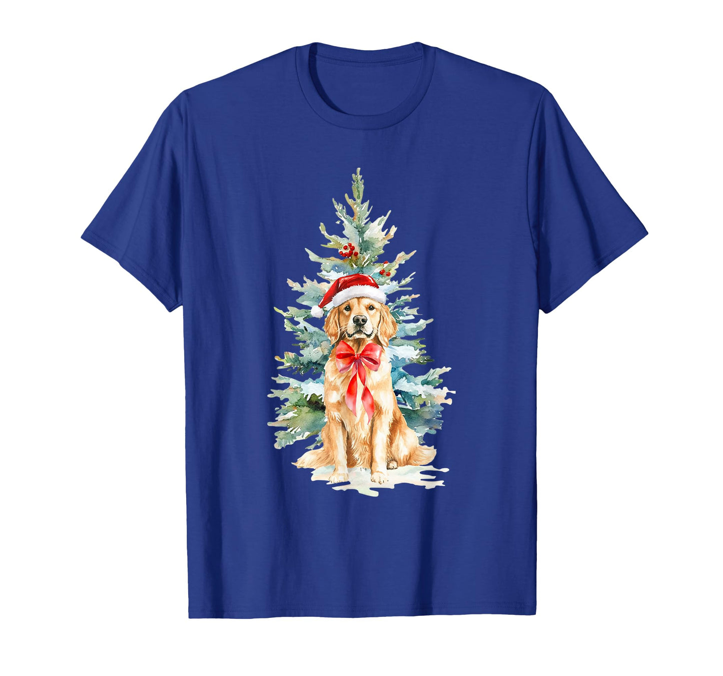 Christmas Golden Retriever Dog Santa Hat Christmas Dog T-Shirt