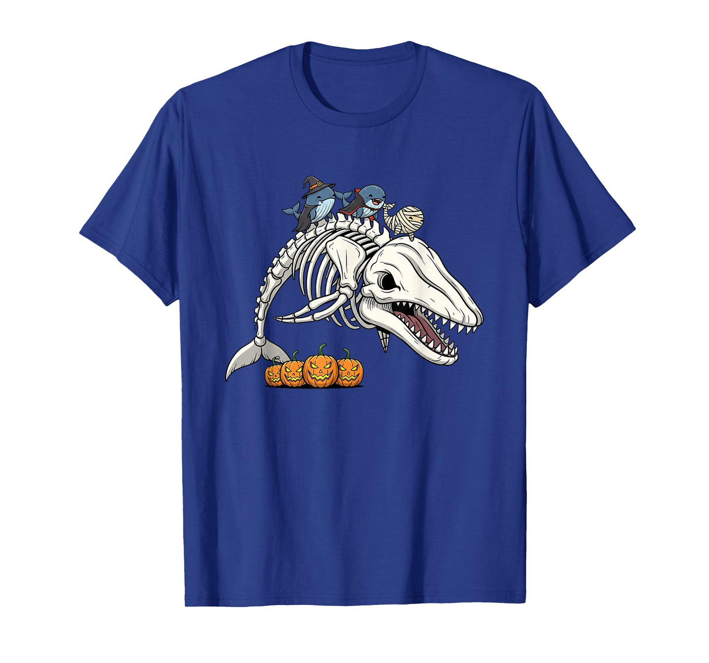 Funny Whale Skeleton Mummy Witch Halloween Kids Mens Womens T-Shirt