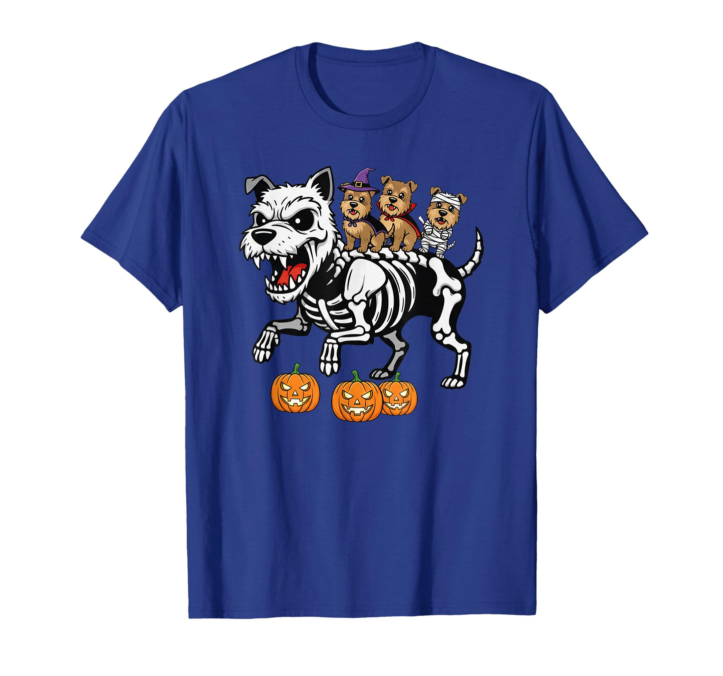 Cairn Terrier Skeleton Mummy Witch Halloween Kid Mens Womens T-Shirt