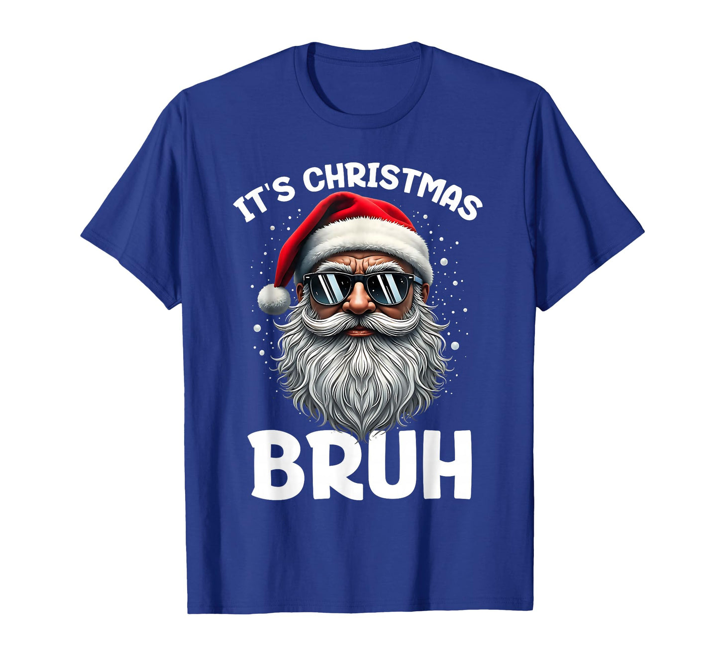 Bruh Christmas Boys Kids Santa Face Retro Sunglasses Xmas T-Shirt