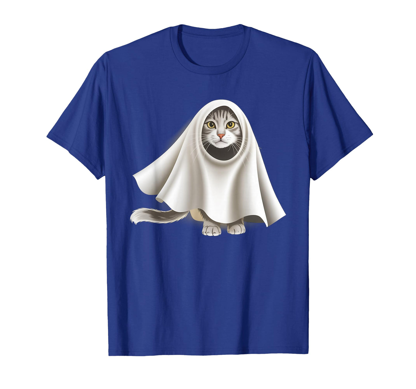 Ghost Cat Meme Funny Halloween Men Women Kids T-Shirt